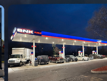 Regional gas station rollout project at night